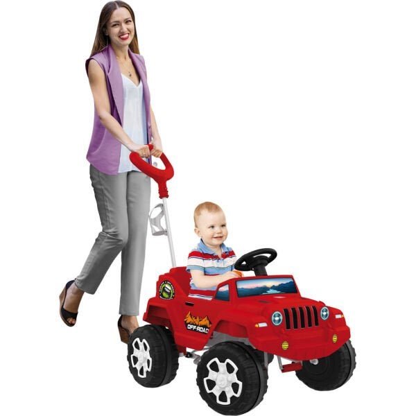 Mini Carro Infantil Bandeirante Banjipe - 2 em 1 - Pedal e Passeio - Vermelho - 3