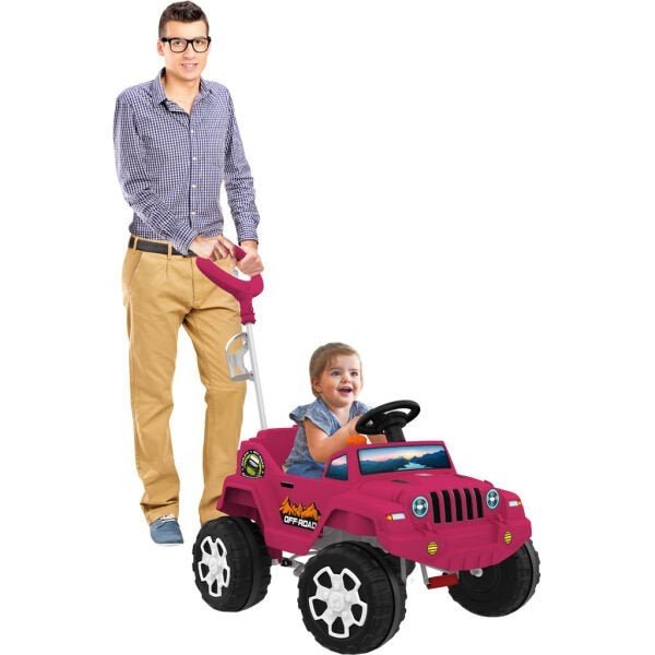 Mini Carro Infantil Bandeirante Banjipe - 2 em 1 - Pedal e Passeio - Pink - 3