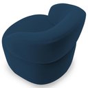 Ver imagem 6 de Kit 02 Poltronas Giratória Orgânica para Sala de Estar Living Helena L02 Suede Azul Marinho - Lyam