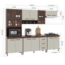 Ver imagem 4 de Cozinha Modulada Completa Fidelitá Lisboa 5 Peças 260cm 13 Portas 3 Gavetas com Tampo