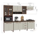 Ver imagem 4 de Cozinha Modulada Completa Fidelitá Lisboa 5 Peças 260cm 13 Portas 3 Gavetas com Tampo