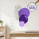 Ver imagem 3 de Adesivo Floral Boho Roxo Estilo Nórdico 55x80 Minimalista Mod.02