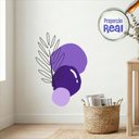Ver imagem 2 de Adesivo Floral Boho Roxo Estilo Nórdico 55x80 Minimalista Mod.02