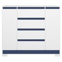 Ver mais imagens de Cômoda Quarto Sapateira Selene Flex A02 4 Gavetas MDF-MDP Branco Titanium Rosa Azul Mpozenato