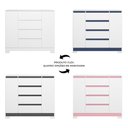 Ver imagem 2 de Cômoda Quarto Sapateira Selene Flex A02 4 Gavetas MDF-MDP Branco Titanium Rosa Azul Mpozenato