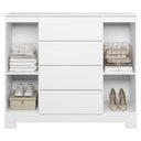 Ver imagem 4 de Cômoda Quarto Sapateira Selene Flex A02 4 Gavetas MDF-MDP Branco Titanium Rosa Azul Mpozenato