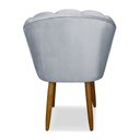 Ver imagem 3 de Cadeira Pétala Decorativa Sala Quarto Escritório Veludo Cinza Claro - Ninho Decor