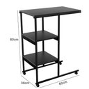 Ver imagem 3 de Mesa Escrivaninha Office Auxiliar com Rodízios em Aço e Mdf Preto/preto