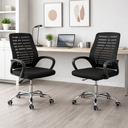 Ver imagem 1 de Kit com 2 Cadeiras de Escritório Mesh Ergonômica Bestchair Home Office Par - Preta