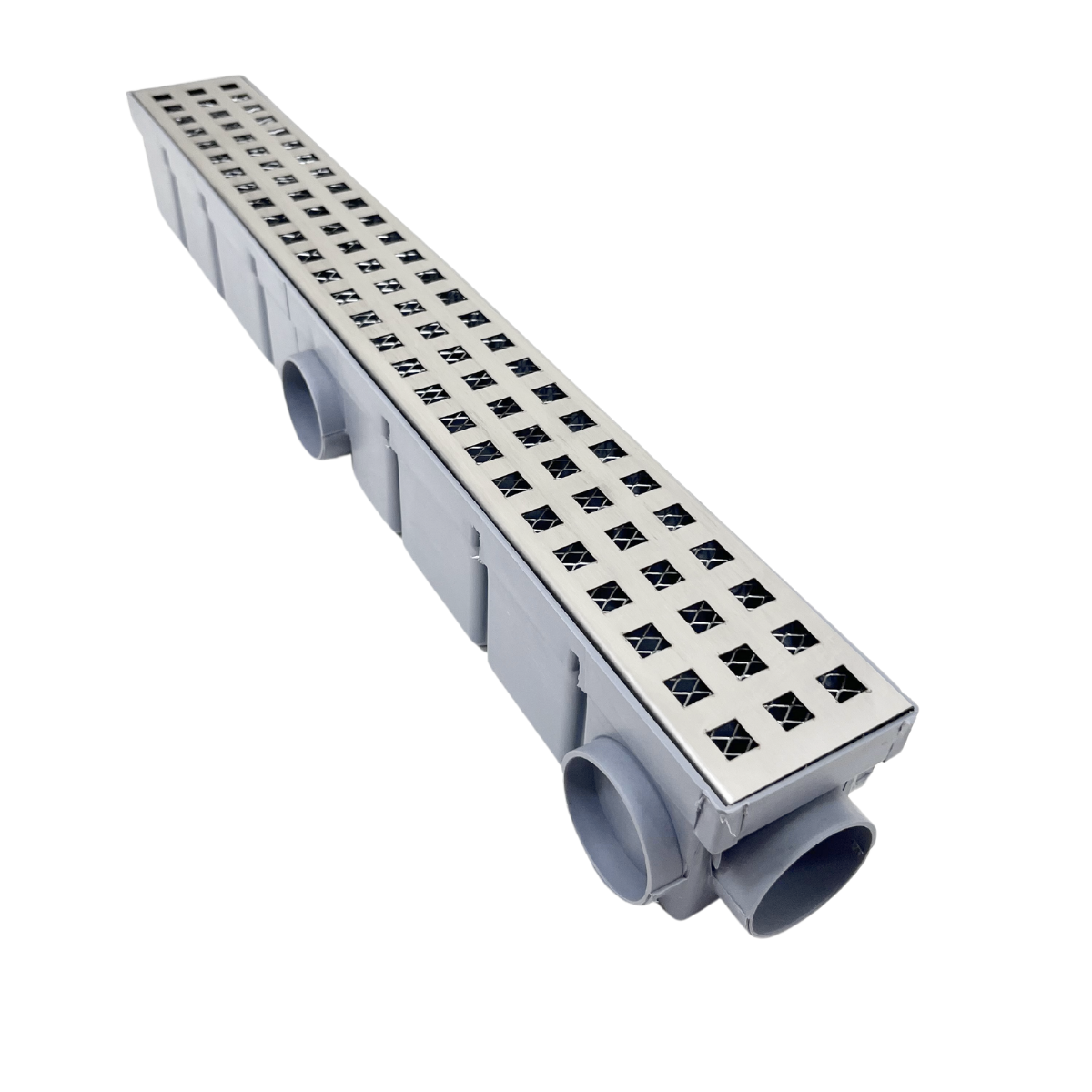 Ralo Borda Piscina 6cm X 50cm Quadriculado Inox 304 Col Cinza - 1