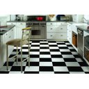 Ver imagem 1 de Piso Vinilico PVC Cores, Branco, Preto e Dama 0,70mm 2X18mt: Xadrez
