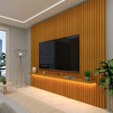 Ver imagem 2 de Painel Ripado 230x250 Com LED Para TV 85 Polegadas Nobre Gelius Naturale