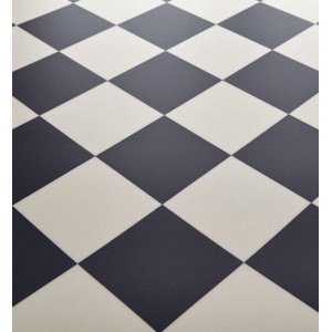 Piso Vinilico PVC Cores, Branco, Preto e Dama 0,70mm 2X6mt: Xadrez