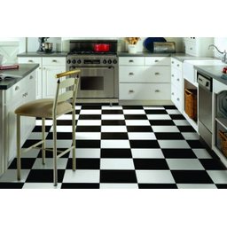 Piso Vinilico PVC Cores, Branco, Preto e Dama 0,70mm 0,5x2mt: Xadrez - 2