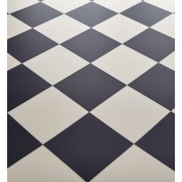Piso Vinilico PVC Cores, Branco, Preto e Dama 0,70mm 0,5x2mt: Xadrez - 1
