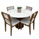 Ver imagem 2 de Conjunto Mesa de Jantar com Tampo de Vidro 115cm 4 Cadeiras