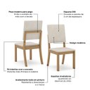 Ver imagem 7 de Conjunto Sala de Jantar 6 Cadeiras Lins 160x90cm Off White/Nature/Linho