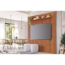 Ver imagem 1 de Painel Quarto P/ Tv até 65 Pol Maragogi C/ Prateleira Ripado 185x220cm Cinamomo - Permóbili