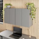 Ver imagem 1 de Armários Aéreos Escritório 120cm X 36cm 2 Portas F5 Office Cor:cinza Sagrado