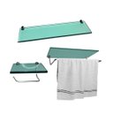 Ver imagem 1 de Kit Banheiro em Vidro Para Lavabo Modelo 4 com 3 Peças.:Verde