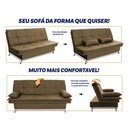 Ver imagem 2 de Sofá Cama Pérsia 3 Lugares Suede Velut Bege - King House