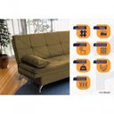 Ver imagem 5 de Sofá Cama Pérsia 3 Lugares Suede Velut Bege - King House