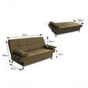 Ver imagem 4 de Sofá Cama Pérsia 3 Lugares Suede Velut Bege - King House