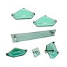 Kit Banheiro em Vidro Família Modelo 2 com 6 Peças:Verde - 1
