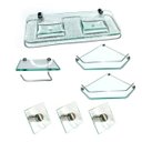 Ver imagem 1 de Kit Banheiro Em Vidro Casal Modelo 4 com 7 Peças:Incolor