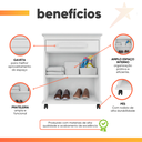 Ver imagem 4 de Armário Balcão Multiuso 2 Portas 1 Gaveta com Rodízios Chile Branco Rv Móveis