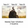Quadro Tecido Canvas Tam. 60X40cm Tema Animais Lobo - 3 Telas QC60X40-3T007 - 2