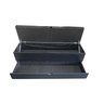 RECAMIER PUFF BAÚ SAPATEIRA COM GAVETA 1,38 CM PARA CAMA BOX PADRÃO - PRETO CORINO - 4