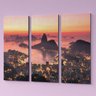 Quadro Tecido Canvas Tam. 60X40cm Tema Paisagem Rio de Janeiro - 3 Telas QC60X40-3T016 - 1