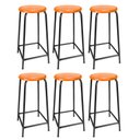 Ver imagem 1 de Kit 6 Banqueta Banco Alta 65cm Empilhavel Para Cozinha Balcão Bar Laranja