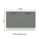 Ver imagem 3 de Balcão de Pia Cozinha 2 Portas Branco/Cinza Agata Madesa