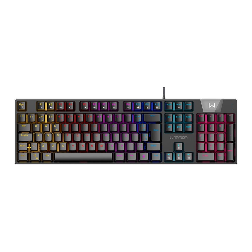 Teclado Gamer Mecânico Royal Score, Full Size, Blue Switch, Abnt2, Rgb Preto Warrior - Tc313out [ree