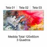 Quadro Tecido Canvas Tam. 60X40cm Tema Obra de Arte Abstrata - 3 Telas QC60X40-3T062 - 2