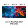Quadro Tecido Canvas Tam. 60X40cm Tema Obra de Arte Abstrata - 3 Telas QC60X40-3T063 - 2
