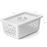 Kit 3 Caixas Cesto Organizador M com Tampa Empilhável 31x22cm Branco - 3