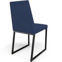 Ver imagem 6 de Kit 08 Cadeira Para Sala Jantar Base Aço Industrial Preto Dafne L02 Suede Azul Marinho - Lyam