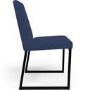 Ver imagem 7 de Kit 08 Cadeira Para Sala Jantar Base Aço Industrial Preto Dafne L02 Suede Azul Marinho - Lyam