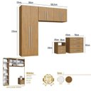 Ver imagem 3 de Quarto Modulado Solteiro 100% MDF 4 Peças 6 Portas 6 Gavetas Integrato Freijó