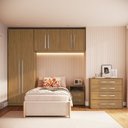 Ver imagem 1 de Quarto Modulado Solteiro 100% MDF 4 Peças 6 Portas 6 Gavetas Integrato Freijó