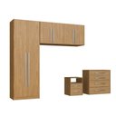 Ver imagem 2 de Quarto Modulado Solteiro 100% MDF 4 Peças 6 Portas 6 Gavetas Integrato Freijó