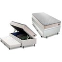 Ver imagem 2 de Cama Baú c/Aux Crc Solt +Colchão Ortopédico Shelby Hellen -