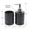Kit Banheiro Lavabo Losango Relevo 2 Peças Preto - 3