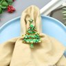 Anel de Guardanapo Jogo C/6 Anel Árvore de Natal Mesa Posta Natalina - 2