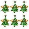 Anel de Guardanapo Jogo C/6 Anel Árvore de Natal Mesa Posta Natalina - 1