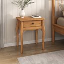 Ver imagem 1 de Mesa Cabeceira Madeira 01 Gaveta Corrediças Telescópicas Clássica Freijó Leone Idimex