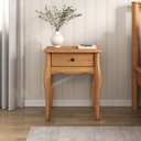 Ver imagem 2 de Mesa Cabeceira Madeira 01 Gaveta Corrediças Telescópicas Clássica Freijó Leone Idimex